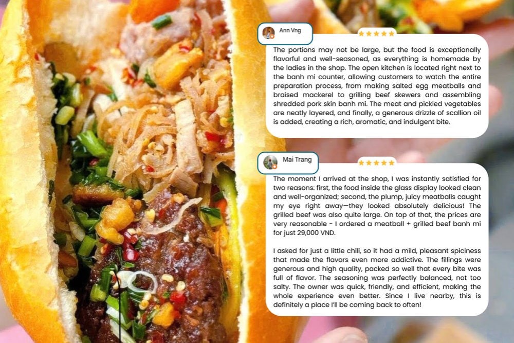 A local favorite, Banh Mi Co Lanh is loved for its bold flavors and generous fillings